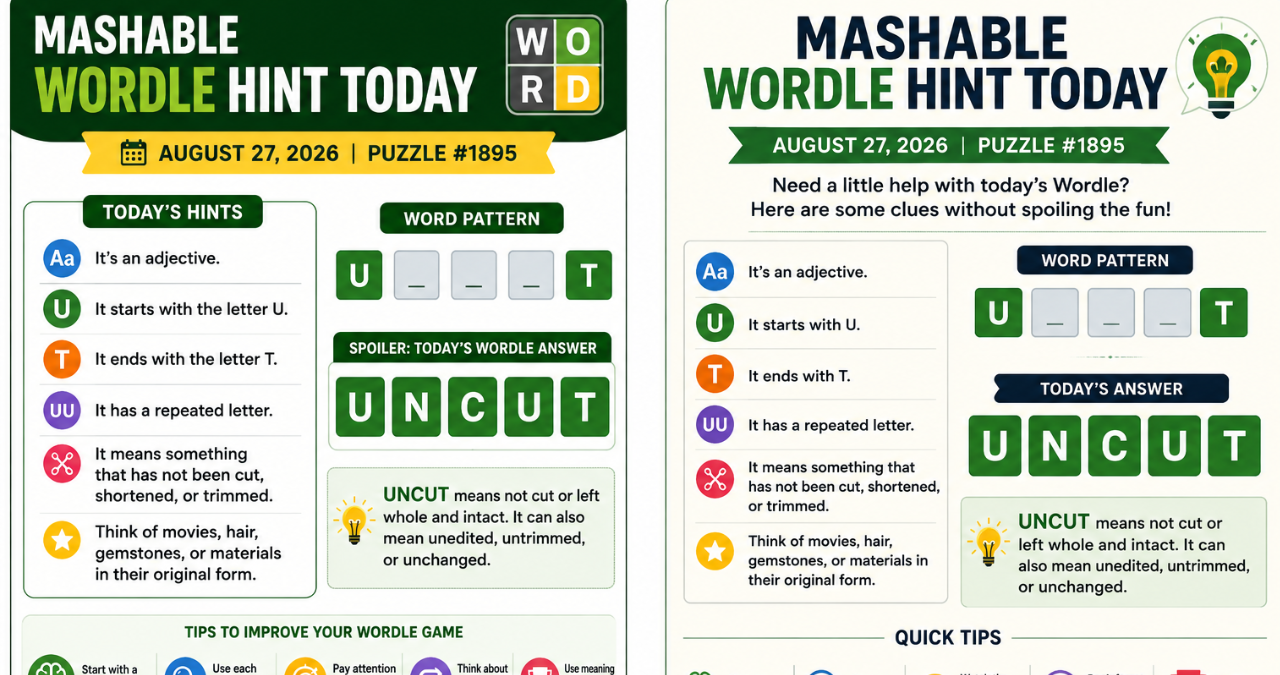 mashable wordle hint today